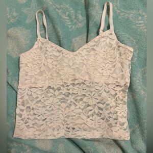 Hollister Light Pink Floral Lace Camisole